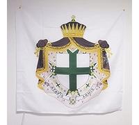 AZ FLAG Drapeau Ordre de Saint-Lazare de Jérusalem 90x90 cm Fourreau | Usage intérieur et extérieur Drapeau décoratif des Lazarites coutures doubles et bords renforcés avec fourreau pour mât