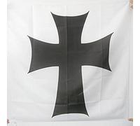 AZ FLAG - Drapeau Ordre de Sainte-Marie des Teutoniques - 90x90 cm - Drapeau Croix Ordre Teutonique 100% Polyester Avec Fourreau et Cordelette - Pavillon 80 g