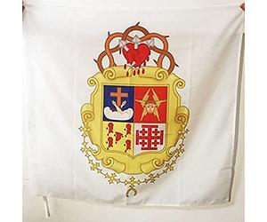 AZ FLAG - Drapeau Ordre des frères mineurs Franciscains - 90x90 cm - Drapeau De L'Ofm 100% Polyester Avec Fourreau et Cordelette - Pavillon 80 g