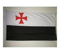 AZ FLAG - Drapeau Ordre du Temple Croisades - 90x60 cm - Drapeau des Templiers 100% Polyester avec Oeillets Métalliques Intégrés - Pavillon 50 g