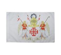 AZ FLAG Drapeau Ordre équestre Saint-Sépulcre de Jérusalem 150x90 cm | Usage intérieur et extérieur Drapeau décoratif chrétien coutures doubles et bords renforcés avec fourreau pour mât