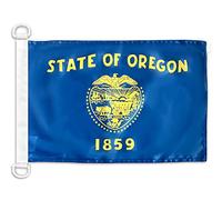 AZ FLAG - Drapeau Oregon - 45x30 cm - Pavillon Nautique Etat Américain - Usa - Etats-Unis Spécial Bateau Et Extérieur En Maille Bloquée Avec Anneaux Plastiques Intégrés - 30g