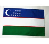 AZ FLAG - Drapeau Ouzbékistan - 150x90 cm - Polyester léger - Drapeau Ouzbek Avec Oeillets Métalliques Intégrés - 80g