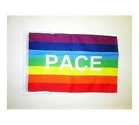 AZ FLAG - Drapeau Paix - 45x30 cm - Pavillon Arc-En-Ciel - Peace Rainbow 100% Polyester Avec Deux Cordelettes - 20g