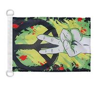 AZ FLAG - Drapeau Paix Graffiti - 45x30 cm - Pavillon Nautique Peace Spécial Bateau Et Extérieur En Maille Bloquée Avec Anneaux Plastiques Intégrés - 30g