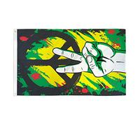 AZ FLAG Drapeau Paix Graffiti 90x60 cm Arc-en-Ciel Polyester 100D 2 Œillets