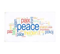 AZ FLAG - Drapeau Paix multilangues - 150x90 cm - Drapeau Peace Pace Paz Frieden 100% Polyester avec Oeillets Métalliques Intégrés - Pavillon 110 g