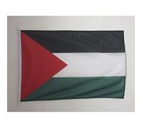 AZ FLAG - Drapeau Palestine Spécial Extérieur - 90x60 cm - Pavillon Nautique Palestinien En Maille Bloquée Avec Anneaux Plastiques Intégrés - 80g