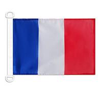 AZ FLAG - Drapeau Pavillon Civil France - 45x30 cm - Pavillon Nautique Marchand Français Spécial Bateau Et Extérieur En Maille Bloquée Avec Anneaux Plastiques Intégrés - 30g