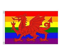 AZ FLAG - Drapeau Pays de Galles Arc-en-Ciel - 150x90 cm - Drapeau Lgbt- Gallois Gay 100% Polyester Avec Oeillets Métalliques Intégrés - Pavillon 110 g