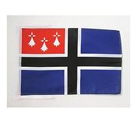 AZ FLAG - Drapeau Pays de Saint-Malo - 45x30 cm - Pavillon Bro Sant-Maloù En Bretagne 100% Polyester Avec Deux Cordelettes - 20g