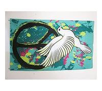 AZ FLAG Drapeau Peace and Love graffiti 150x90 cm Polyester 100D 2 Œillets