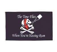 AZ FLAG - Drapeau Pirate avec Rhum - 90x60 cm - Drapeau Time Flies When You Have Rum 100% Polyester Avec Oeillets Métalliques Intégrés - Pavillon 50 g