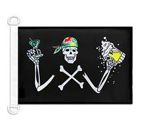 AZ FLAG - Drapeau Pirate Buveur de bières - 45x30 cm - Pavillon Nautique C'est La Fête Spécial Bateau Et Extérieur en Maille Bloquée avec Anneaux Plastiques Intégrés - 30g