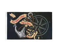 AZ FLAG - Drapeau Pirate Ce Qui se Passe à Bord Reste à Bord - 150x90 cm - Drapeau What Happens on Board 100% Polyester avec Oeillets Métalliques Intégrés - Pavillon 110 g