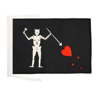 AZ FLAG - Drapeau Pirate Edward Teach - 45x30 cm - Pavillon Corsaire Tête De Mort 100% Polyester Avec Deux Cordelettes - 20g