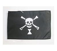 AZ FLAG - Drapeau Pirate Emanuel Wynne - 45x30 cm - Pavillon Corsaire Tête De Mort 100% Polyester Avec Deux Cordelettes - 20g
