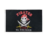 AZ FLAG - Drapeau Pirate Fabriquant de Rhum - 150x90 cm - Drapeau Corsaire Tête De Mort 100% Polyester Avec Oeillets Métalliques Intégrés - Pavillon 110 g