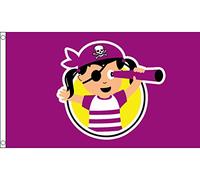 AZ FLAG - Drapeau Pirate fille - 150x90 cm - Drapeau Jeune Corsaire 100% Polyester Avec Oeillets Métalliques Intégrés - Pavillon 110 g