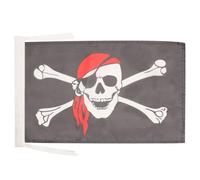 Drapeau Pirate foulard rouge 45x30cm - PAVILLON corsaire avec bandana 30 x 45 cm haute qualité - AZ FLAG