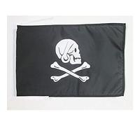 AZ FLAG Drapeau Pirate Henry Avery Noir 45x30 cm Cordelettes | Usage intérieur et extérieur Drapeau décoratif corsaire coutures doubles et bords renforcés polyester 100D