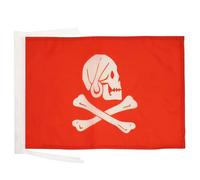 AZ FLAG Drapeau Pirate Henry Avery Rouge 45x30 cm Cordelettes | Usage intérieur et extérieur Drapeau décoratif corsaire coutures doubles et bords renforcés polyester 100D