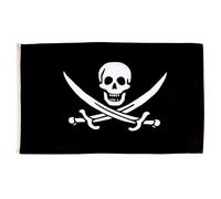 AZ FLAG Drapeau Pirate Jack Rackham 150x90 cm Polyester Léger 2 Œillets | Usage intérieur Drapeau décoratif corsaire coutures doubles et bords renforcés avec œillets métalliques