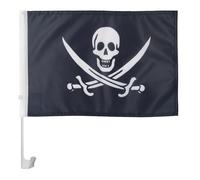 AZ FLAG - Drapeau Pirate Jack Rackham Pour Décoration Voiture Avec Attaches En PVC Et Système d'Accroche - Car Flag Pirates - Corsaire - 100% Polyester - 50g - 45x30 cm