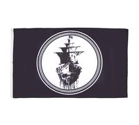 AZ FLAG - Drapeau Pirate Mer Noire - 90x60 cm - Drapeau Corsaire Tête De Mort 100% Polyester Avec Oeillets Métalliques Intégrés - Pavillon 50 g