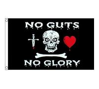 AZ FLAG Drapeau Pirate No Guts No Glory 150x90 cm Polyester 100D 2 Œillets