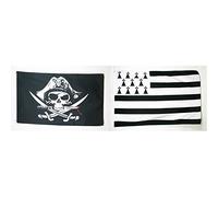 AZ FLAG Drapeau Pirate Sabres 150x90cm - Corsaire 90 x 150 cm - Bretagne 150x90cm - Breton - France 90 x 150 cm
