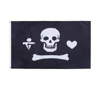 AZ FLAG - Drapeau Pirate Stede Bonnett - 90x60 cm - Drapeau Corsaire Tête De Mort 100% Polyester Avec Oeillets Métalliques Intégrés - Pavillon 50 g