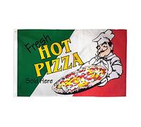 AZ FLAG - Drapeau Pizza chaude - 150x90 cm - Drapeau Hot Pizza 100% Polyester Avec Oeillets Métalliques Intégrés - Pavillon 110 g