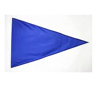 AZ FLAG - Drapeau Plage Bleu Triangle Spécial Extérieur - 150x90 cm - Pavillon Flamme De Baignade Bleue en Maille Bloquée avec Anneaux Plastiques Intégrés