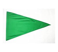 AZ FLAG - Drapeau Plage vert triangle Spécial Extérieur - 225x150 cm - Pavillon Flamme De Baignade Verte En Maille Bloquée Avec Anneaux Plastiques Intégrés - 300g