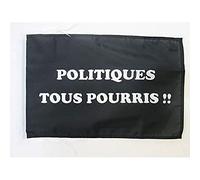 AZ FLAG - Drapeau Politiques Tous pourris - 45x30 cm - Pavillon Anti Politiciens 100% Polyester Avec Deux Cordelettes - 20g