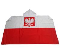 AZ FLAG Drapeau Pologne avec Aigle 150x90 cm - Cape Drapeau Polonais 100% Polyester Avec Manches Intégrées - Body Flag 80g