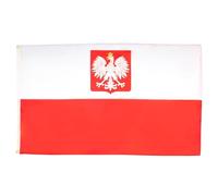AZ FLAG - Drapeau Pologne avec Aigle - 150x90 cm - Drapeau Polonais 100% Polyester Avec Oeillets Métalliques Intégrés - Pavillon 110 g