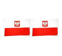 AZ FLAG Drapeau Pologne avec Aigle 150x90cm - Drapeau polonais 90 x 150 cm Polyester léger & Drapeau Pologne avec Aigle 90x60cm - Drapeau polonais 60 x 90 cm - Drapeaux