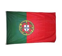 AZ FLAG - Drapeau Portugal Spécial Extérieur - 150x90 cm - Drapeau Portugais En Maille Bloquée Avec Anneaux Plastiques Intégrés - 170g