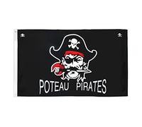AZ FLAG - Drapeau Poteau Pirate - 150x90 cm - Drapeau Corsaire Tête De Mort 100% Polyester Avec Oeillets Métalliques Intégrés - Pavillon 110 g