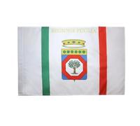 AZ FLAG Drapeau Pouilles 90x60 cm Drapeau Italien Polyester 100D Fourreau | Usage intérieur et extérieur Drapeau décoratif Puglia coutures doubles et bords renforcés avec fourreau pour mât