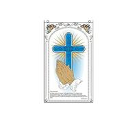 AZ FLAG Drapeau Prière catholique 150x90 cm Polyester 100D 2 Œillets | Usage intérieur et extérieur Drapeau décoratif de la croix chrétienne coutures doubles et bords renforcés