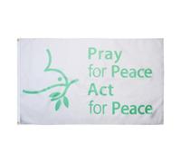 AZ FLAG Drapeau Priez pour la Paix avec colombe 150x90 cm 2 Œillets