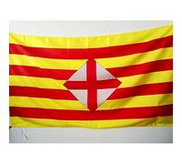 AZ FLAG Drapeau Province de Barcelone 90x60 cm Polyester 100D Fourreau | Usage intérieur et extérieur Drapeau décoratif de la ville de Barcelona coutures doubles et bords renforcés