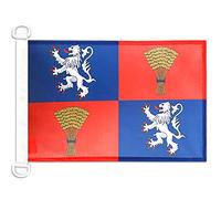 AZ FLAG - Drapeau Province de Gascogne - 45x30 cm - Pavillon Nautique Gascon - France Spécial Bateau Et Extérieur En Maille Bloquée Avec Anneaux Plastiques Intégrés - 30g
