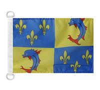 AZ FLAG - Drapeau Province du Dauphiné - 45x30 cm - Pavillon Nautique Dauphinois - France Spécial Bateau Et Extérieur En Maille Bloquée Avec Anneaux Plastiques Intégrés - 30g