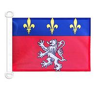 AZ FLAG - Drapeau Province du Lyonnais - 45x30 cm - Pavillon Nautique De Lyon Spécial Bateau Et Extérieur en Maille Bloquée avec Anneaux Plastiques Intégrés - 30g
