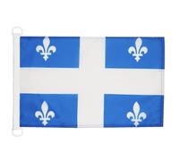 AZ FLAG - Drapeau Québec - 45x30 cm - Pavillon Nautique Québécois - Canada Spécial Bateau Et Extérieur en Maille Bloquée avec Anneaux Plastiques Intégrés - 30g