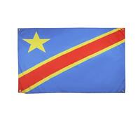 AZ FLAG Drapeau République Démocratique du Congo 150x90 cm 4 Œillets | Usage intérieur Drapeau décoratif congolais coutures doubles et bords renforcés avec œillets métalliques polyester léger